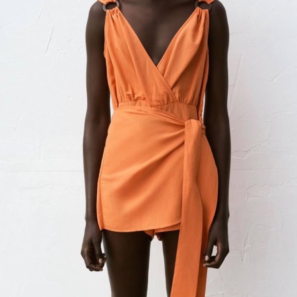 Zara Pants - Zara Orange Romper NWT
